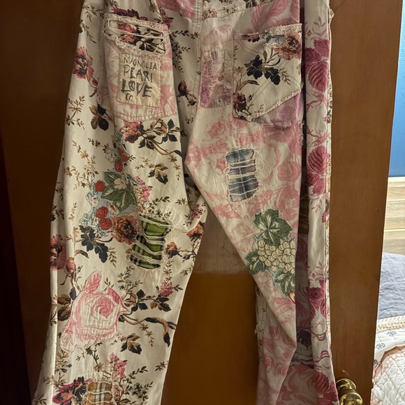 Magnolia Pearl Pink and Cream Floral Trousers - Picture 4 of 5